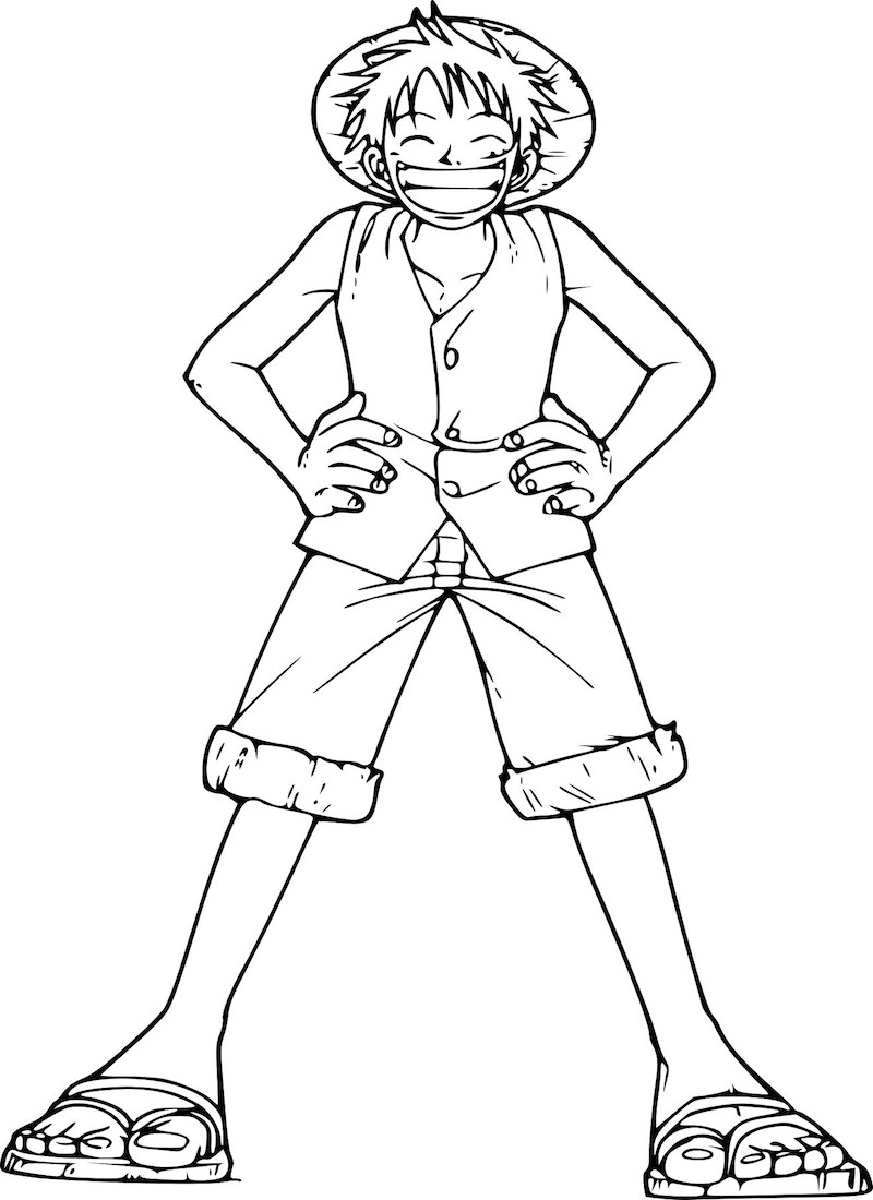 Luffy Laughing Coloring Page Anime Coloring Pages