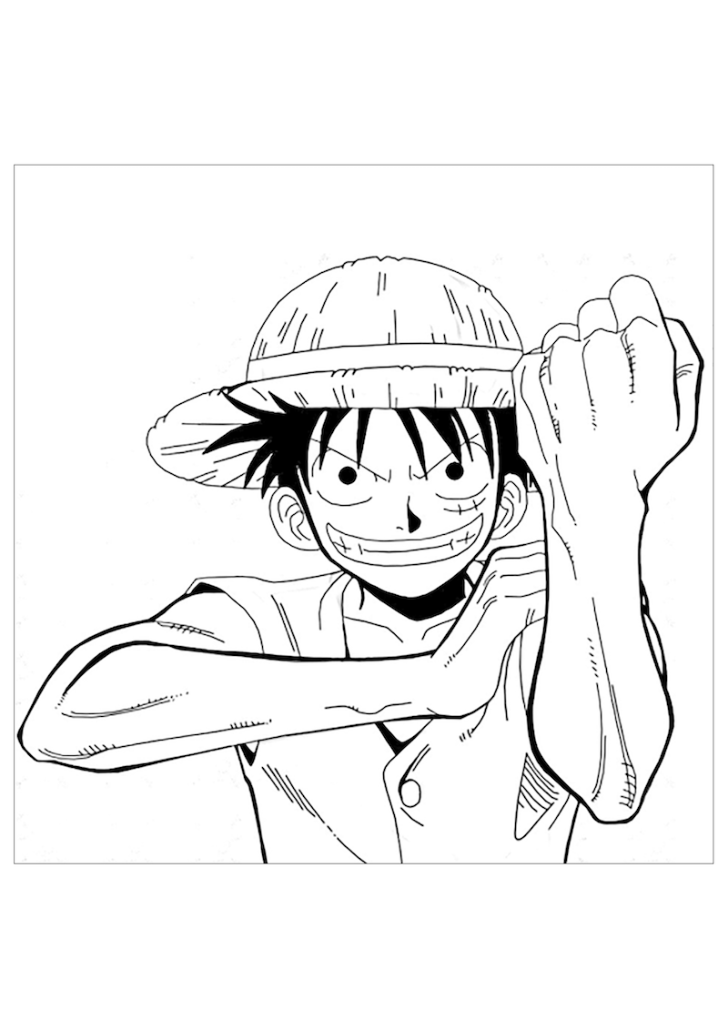 Piece Pages Luffy Coloring Crew His Drawing Anime Printable Drawings