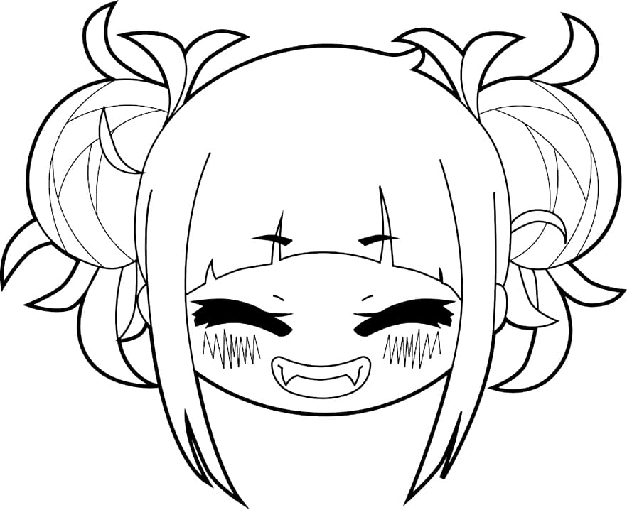Toga Himiko Cute Face Coloring Page Anime Coloring Pages