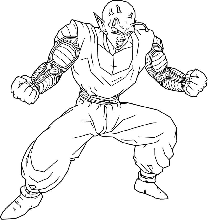 angry piccolo Coloring Page - Anime Coloring Pages