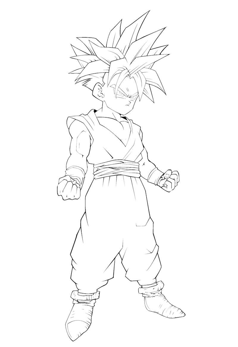 dragon ball z teen gohan coloring pages
