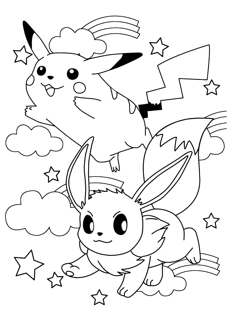 Eevee and Pikachu