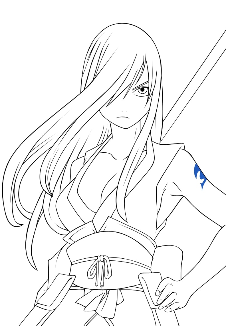 Erza Scarlet 20 Coloring Page   Anime Coloring Pages