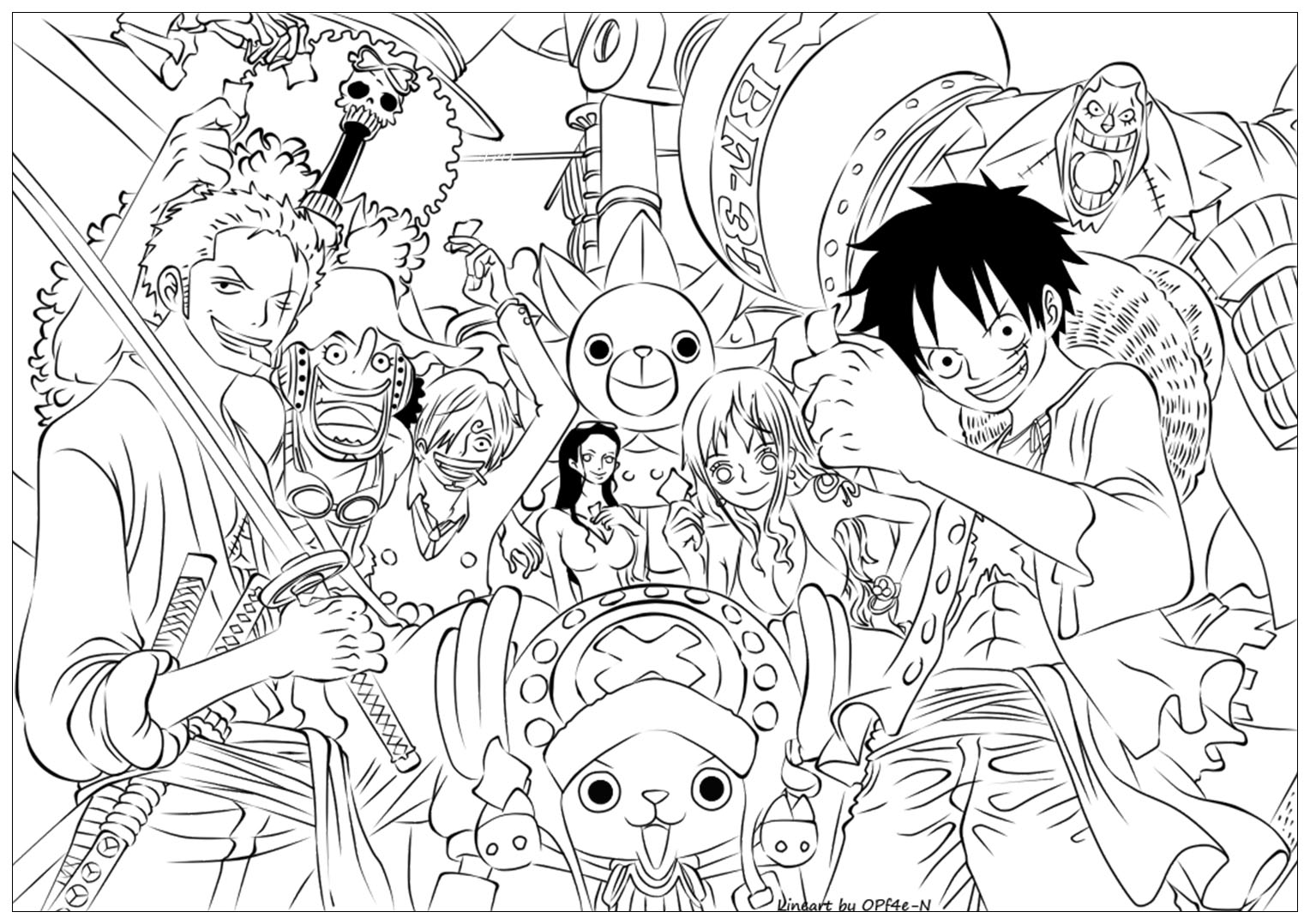 Luffy In One Piece 3 Coloring Page Anime Coloring Pages