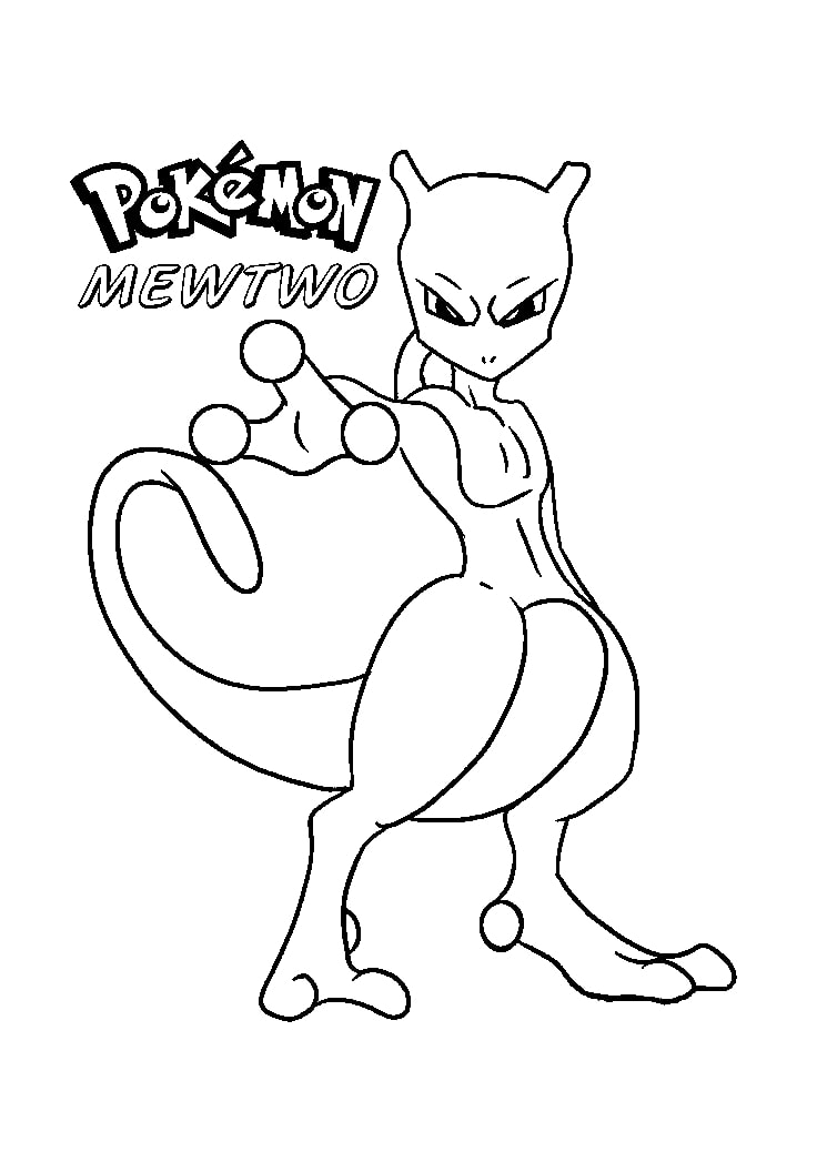 Printable Mewtwo Coloring Pages