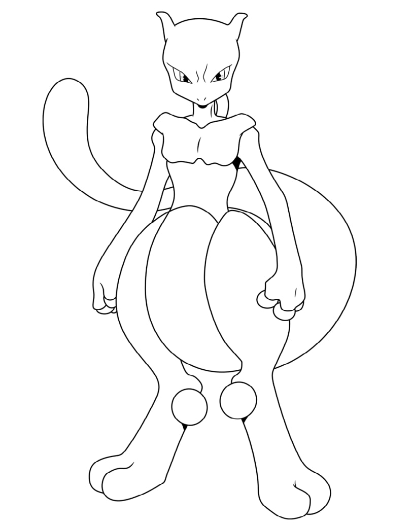 Mewtwo 4 Coloring Page Anime Coloring Pages