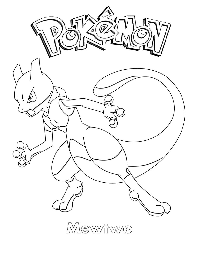 Mewtwo Pokemon Coloring Page Anime Coloring Pages