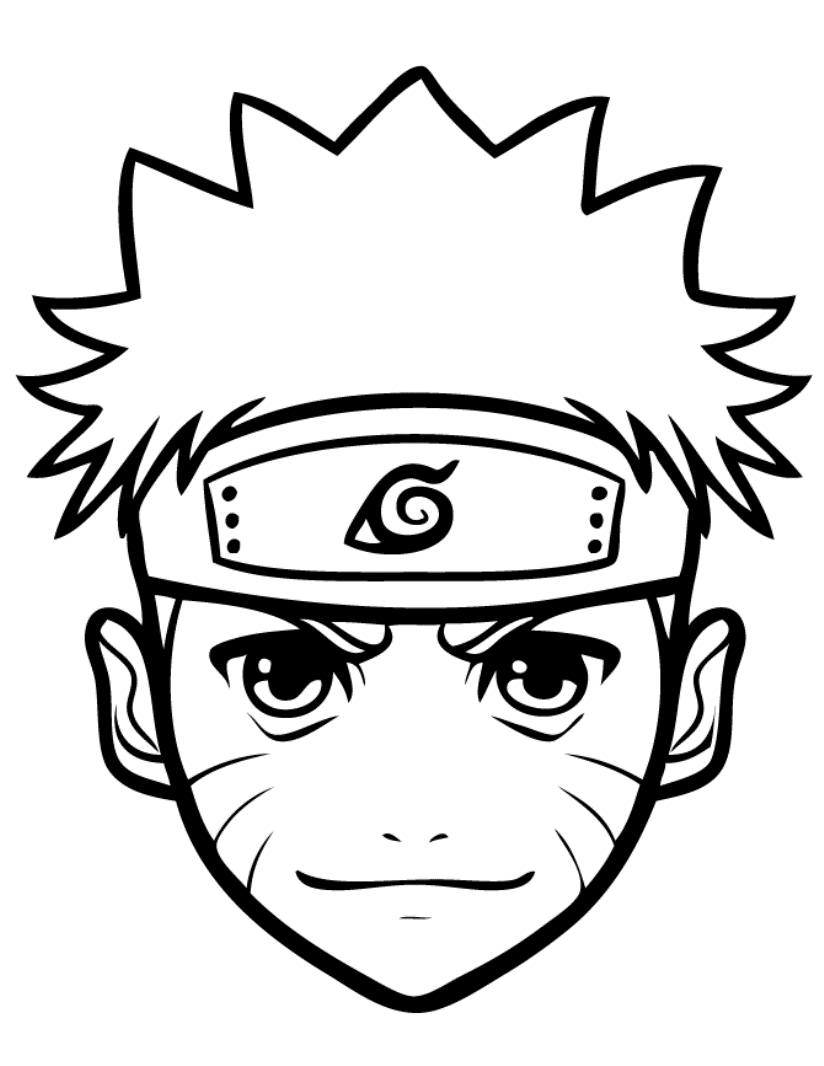Naruto's Face Coloring Page   Anime Coloring Pages