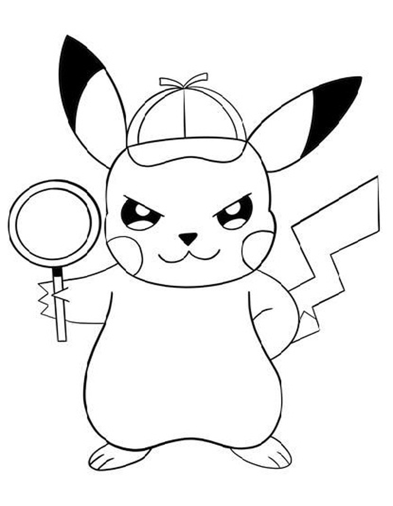 Pikachu and magnifying glass
