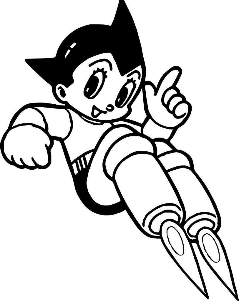 Astro Boy Coloring Pages Flying Printable Kids Print Color Coloriage 