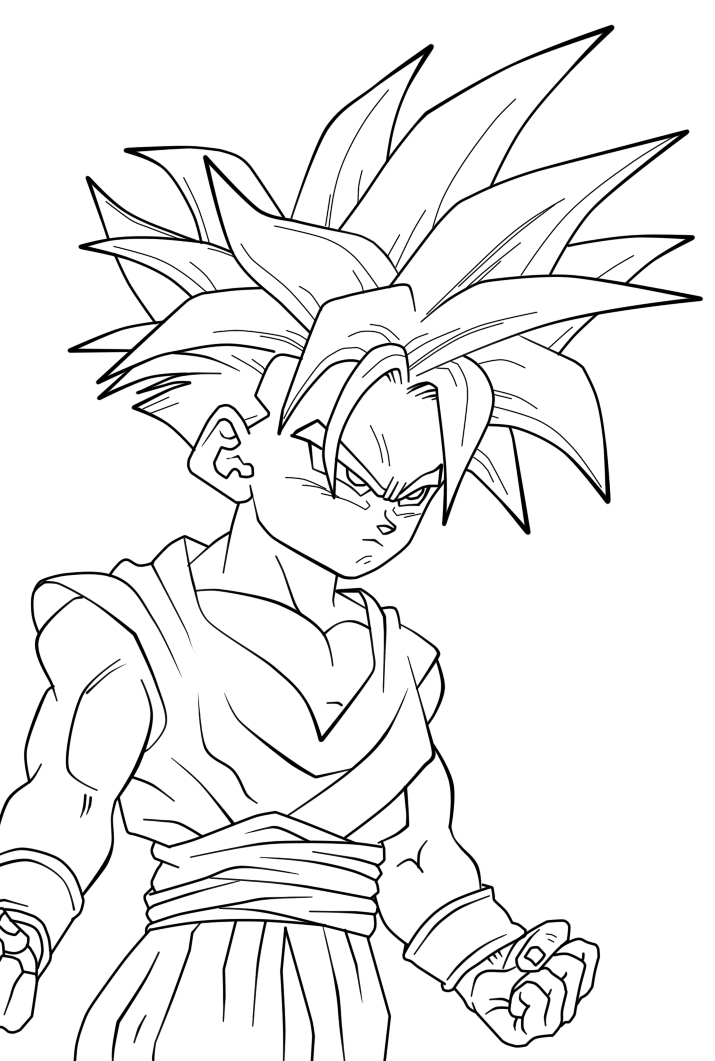 Powerful Gohan Coloring Page - Anime Coloring Pages