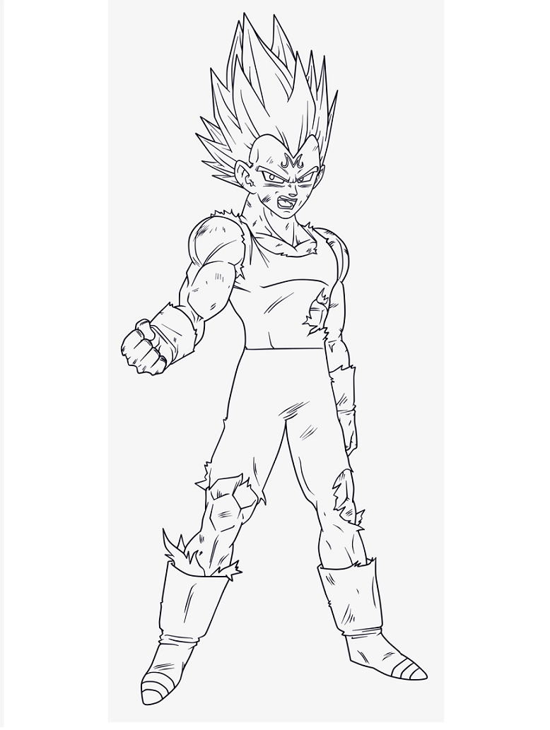 Strong Vegeta 2 Coloring Page Anime Coloring Pages