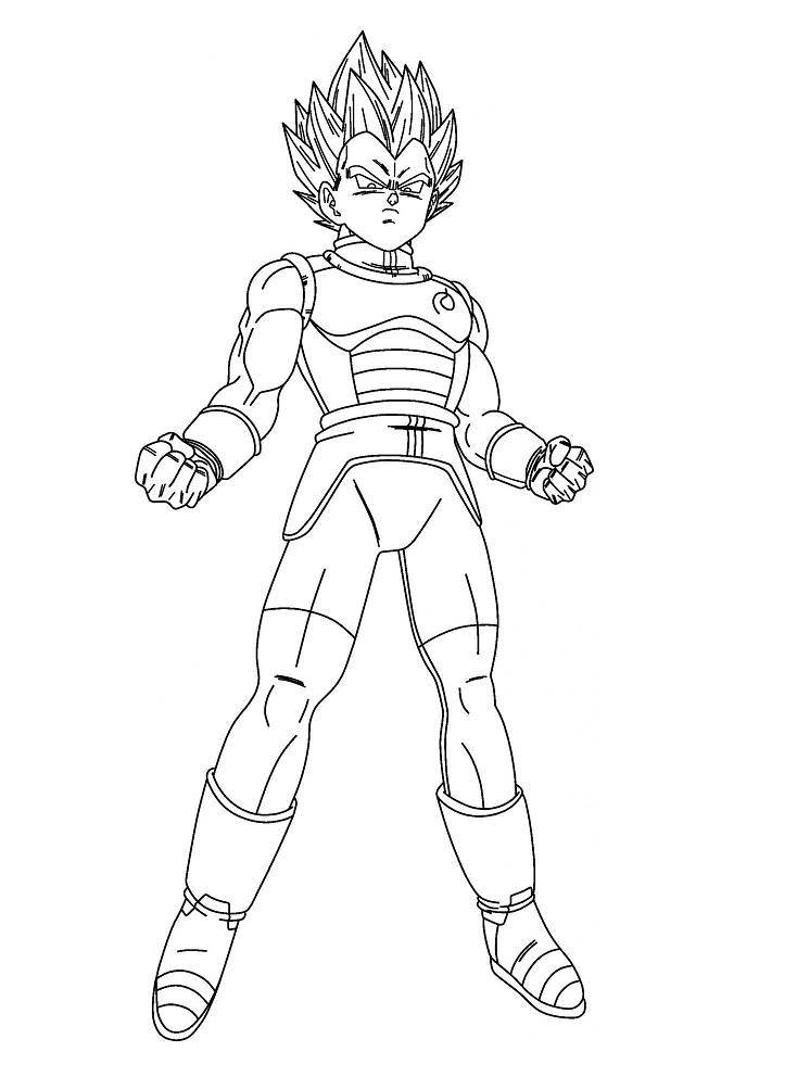 Dragon Ball Z Super Vegeta Coloring Page