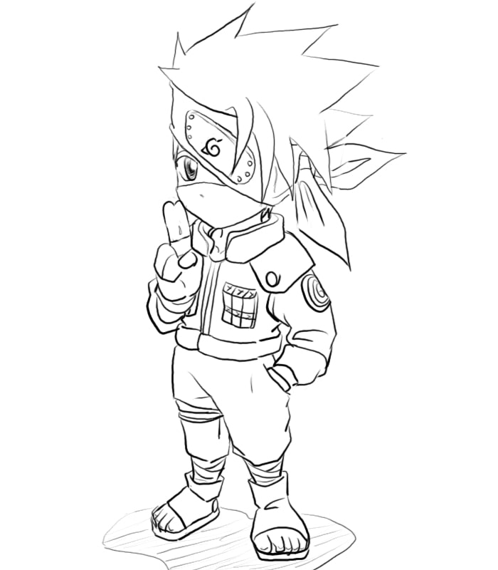 Cute Chibi Kakashi Coloring Pages - Kakashi Hatake Coloring Pages - Páginas  para colorir para crianças e adultos