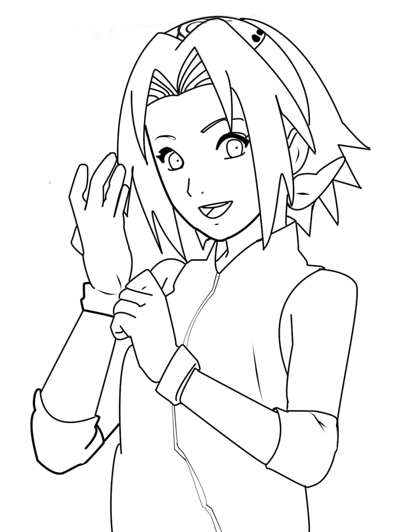 Fascinating Sakura Haruno Coloring Page Anime Coloring Pages