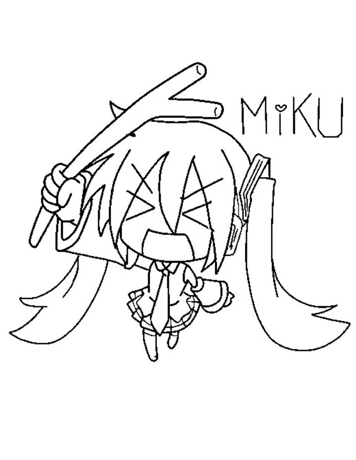 Baby Hatsune Miku Coloring Page Anime Coloring Pages