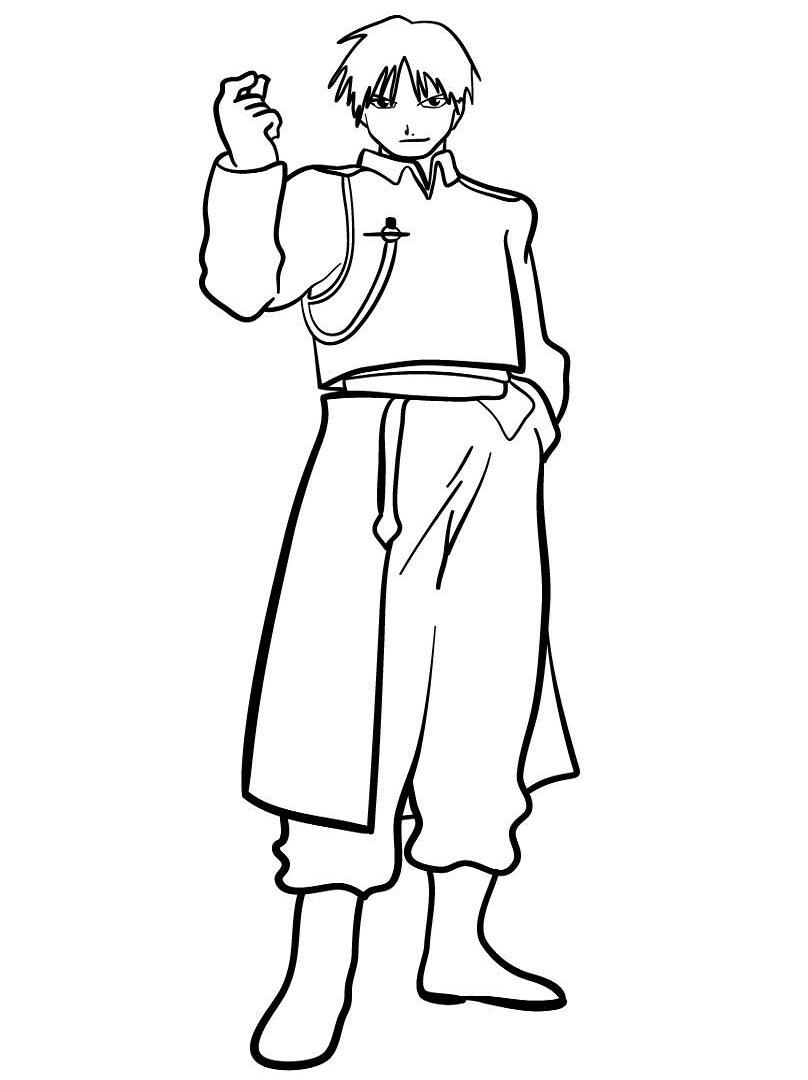 Printable Roy Mustang Coloring Pages