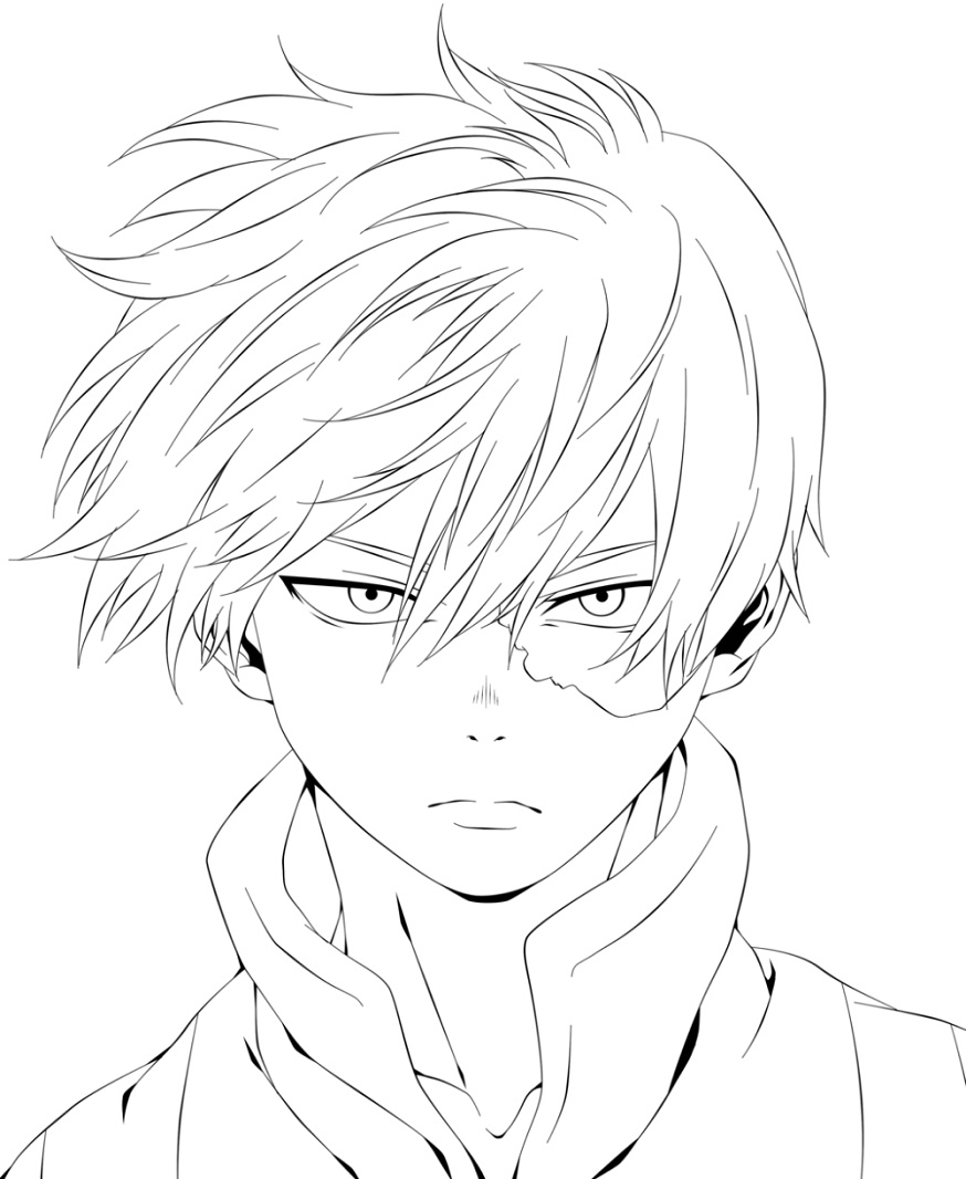 Todoroki Shouto 2 Coloring Page - Anime Coloring Pages