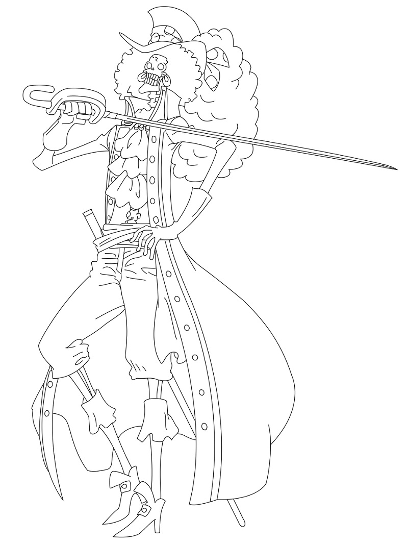 One Piece Brook Coloring Page Anime Coloring Pages