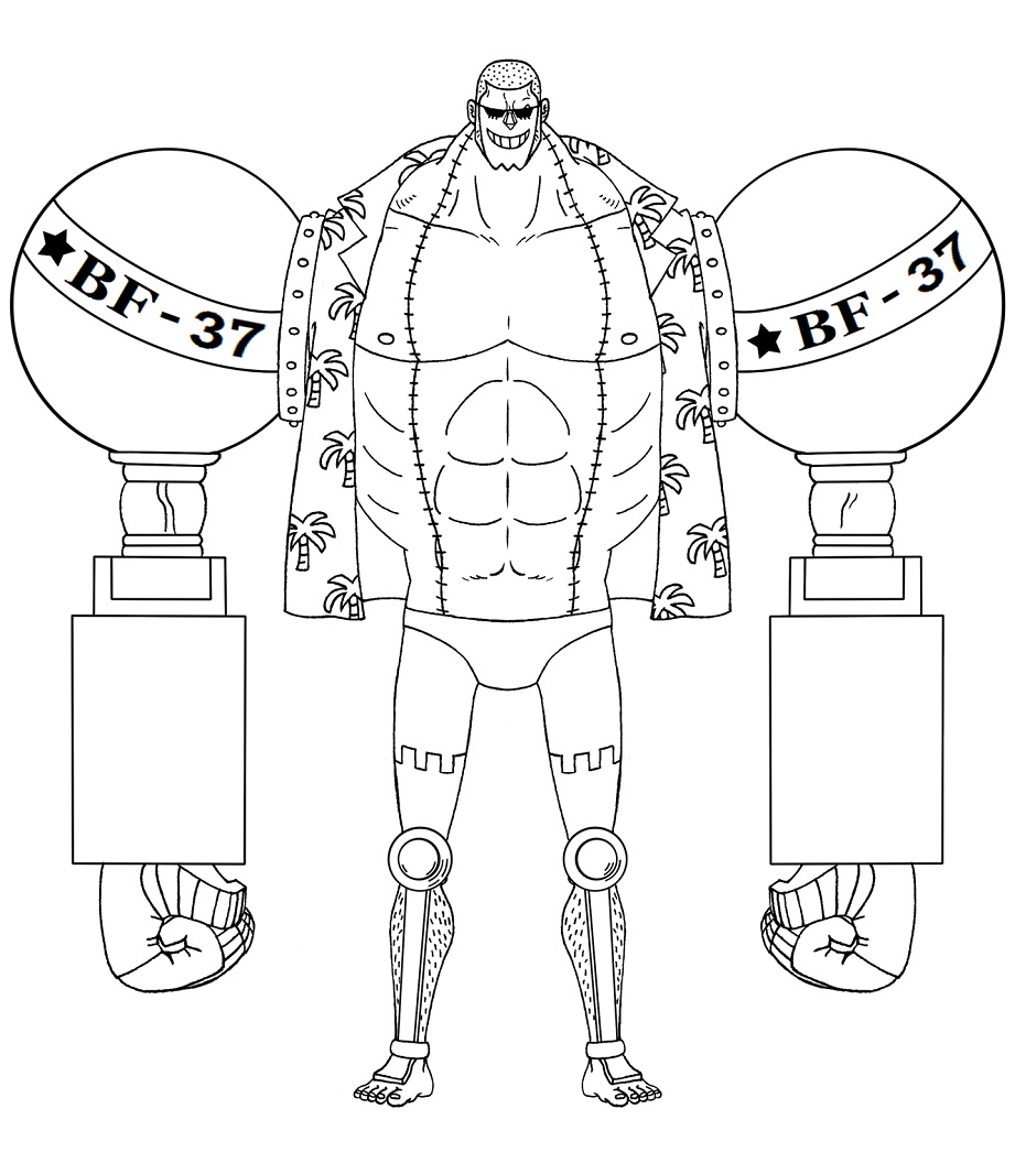 One Piece Franky 2 Coloring Page Anime Coloring Pages