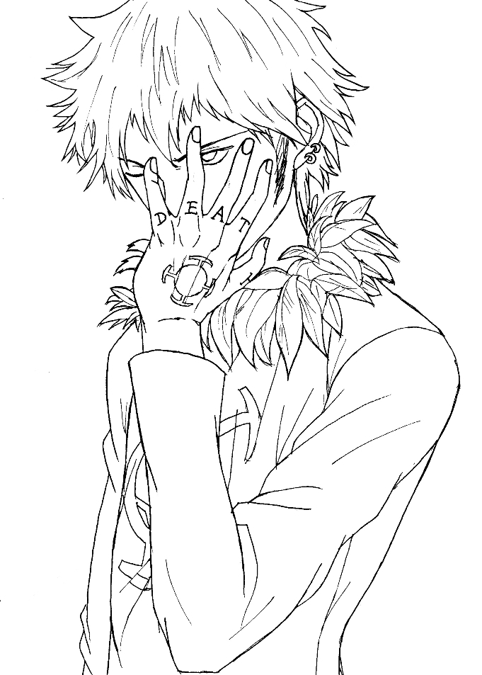 Printable Trafalgar Law Coloring Pages Anime Coloring Pages