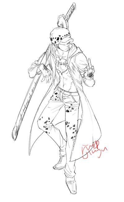 Printable Trafalgar Law Coloring Pages Anime Coloring Pages