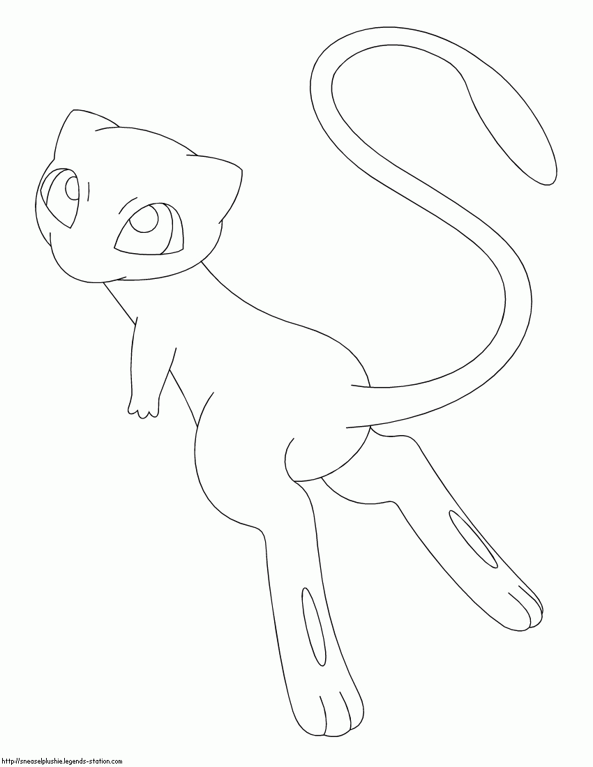 Cute Mew Coloring Page Anime Coloring Pages