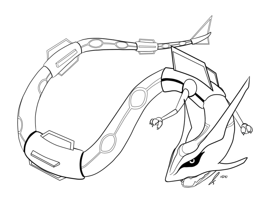 Rayquaza Coloring Page - Anime Coloring Pages