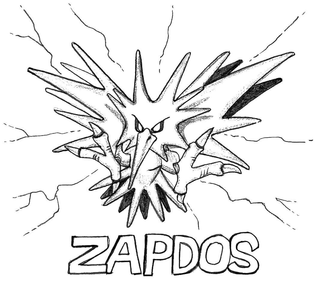 printable zapdos coloring pages pokemon