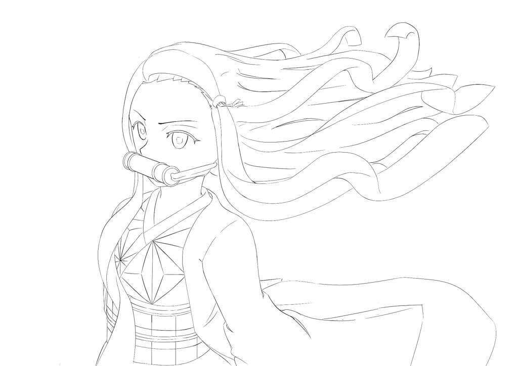 Nezuko Kamado 5 Coloring Page Anime Coloring Pages