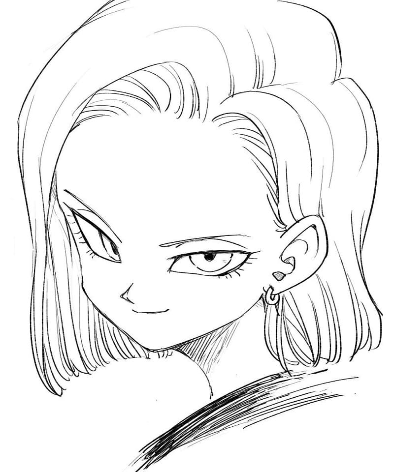android 18 smiling face