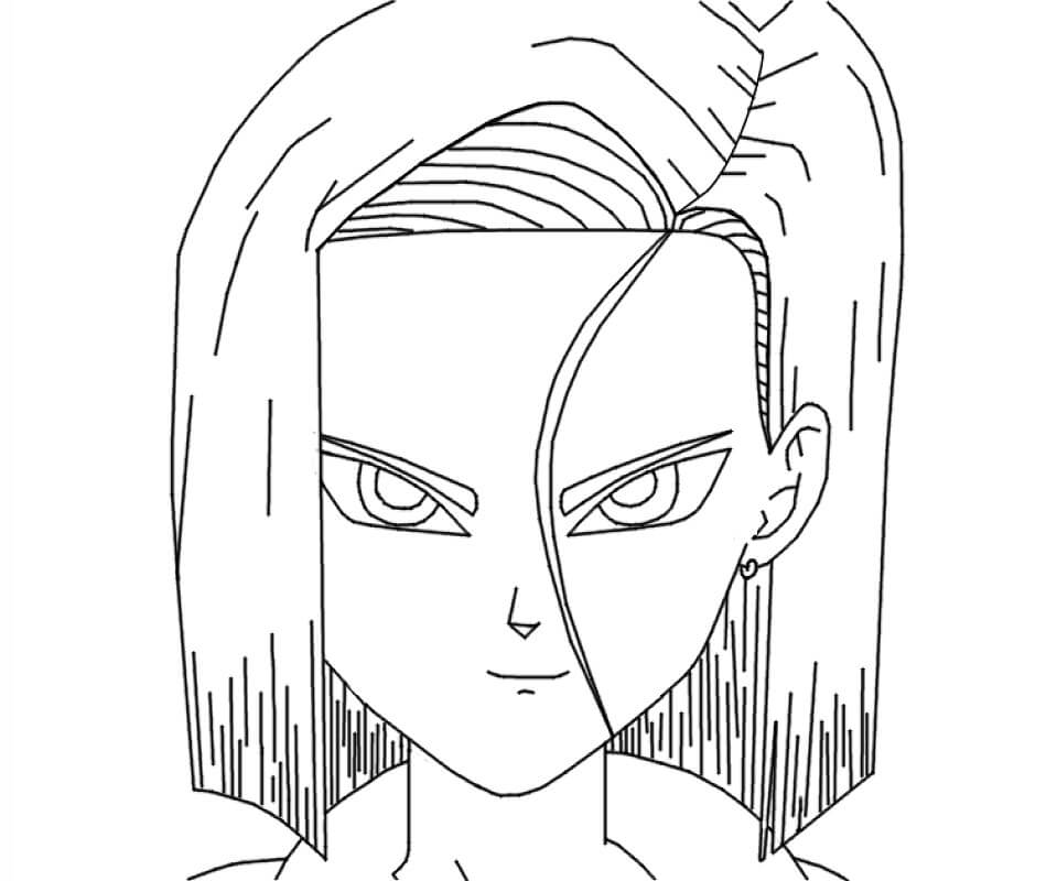 android 18 smiling