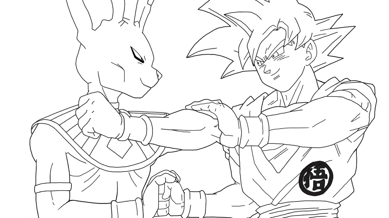 beerus and goku are fighting