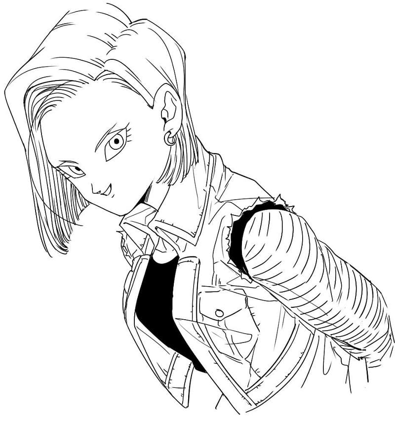 Printable Android 18 Coloring Pages