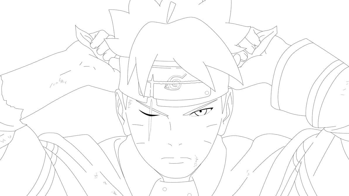 Cara de Boruto para colorir