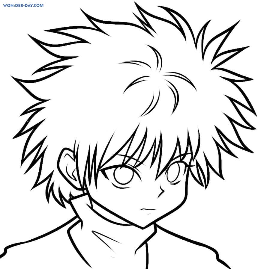 awesome killua zoldyck Coloring Page - Anime Coloring Pages.