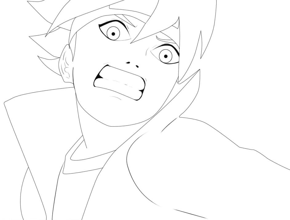 boruto with otsutsuki mode Coloring Page - Anime Coloring Pages