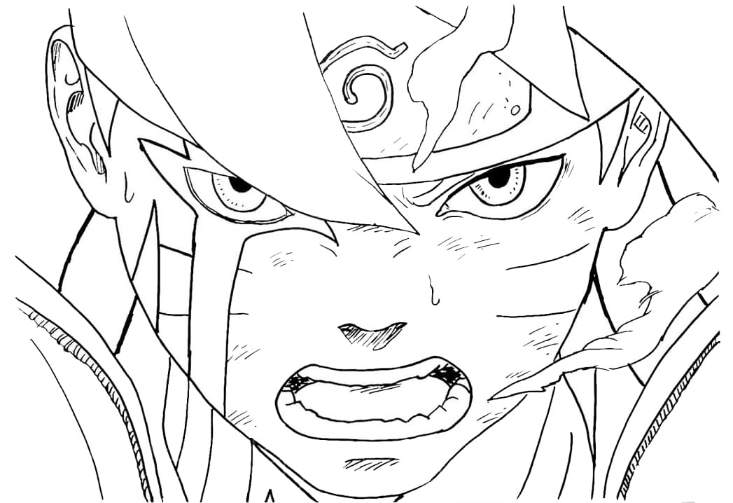 Desenho do boruto com karma