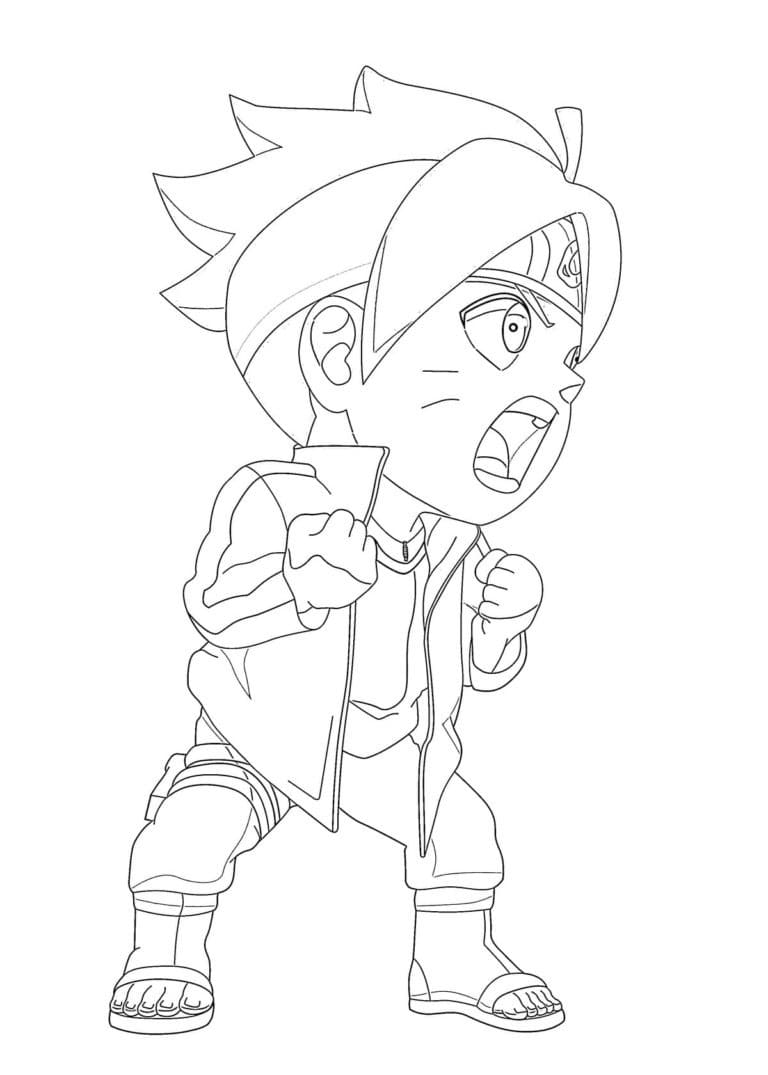 COMO DESENHAR O BORUTO CHIBI (NARUTO) PASSO A PASSO 