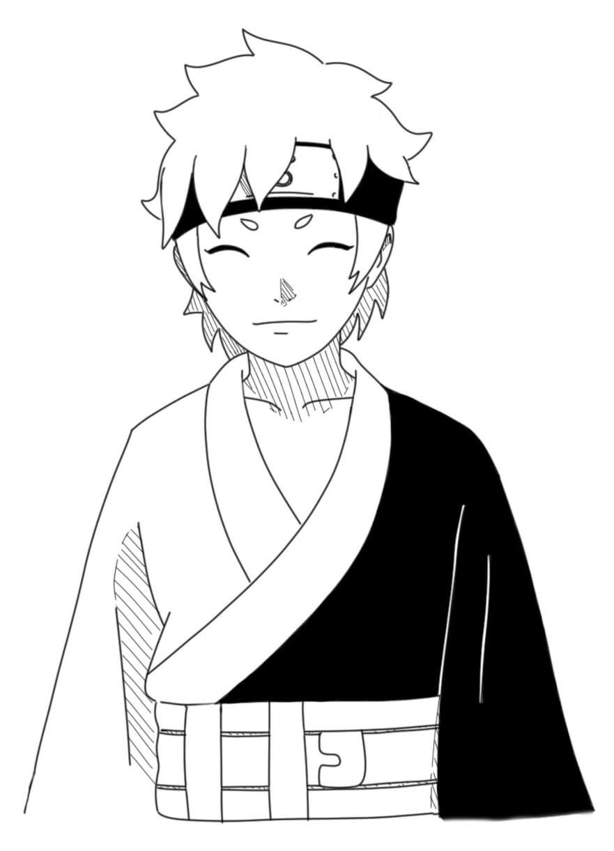 happy boruto Coloring Page - Anime Coloring Pages