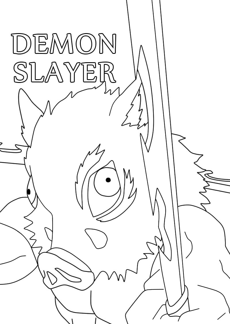 inosuke demon slayer Coloring Page - Anime Coloring Pages