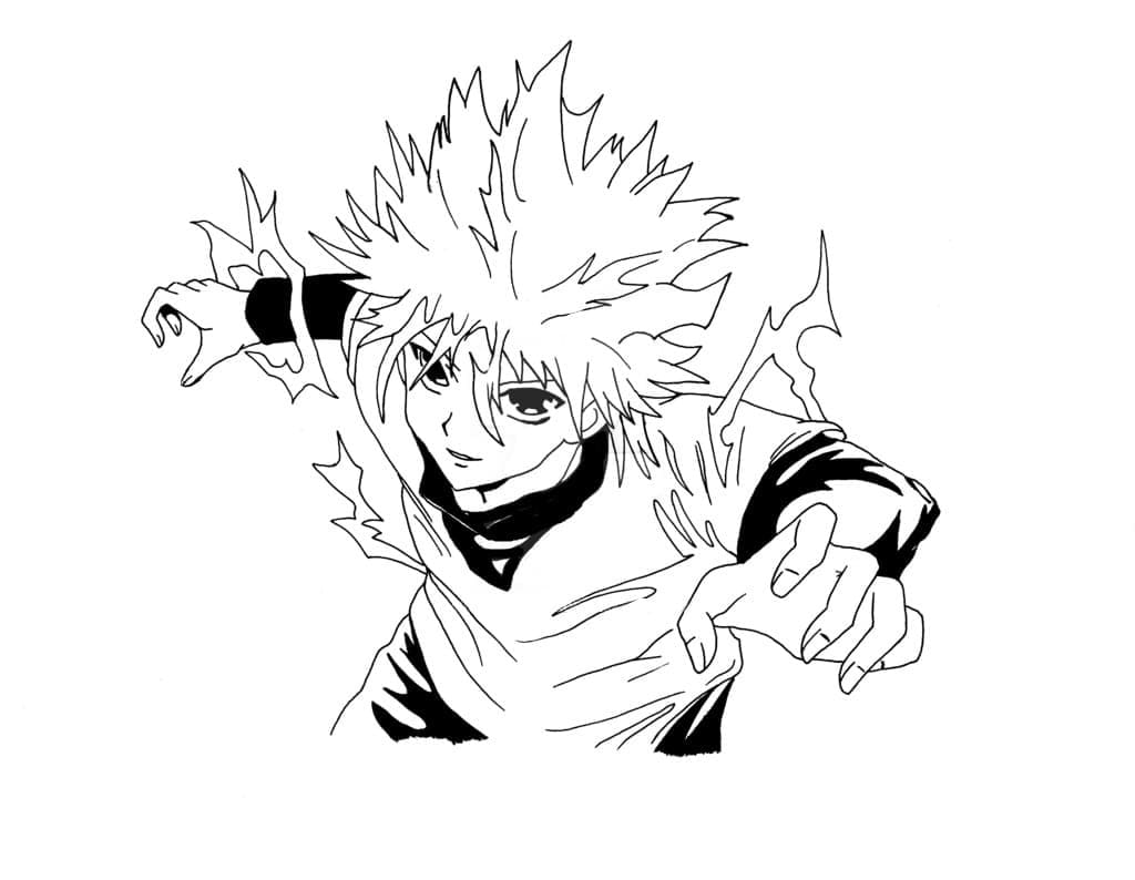 Printable Killua Zoldyck Coloring Pages   Anime Coloring Pages