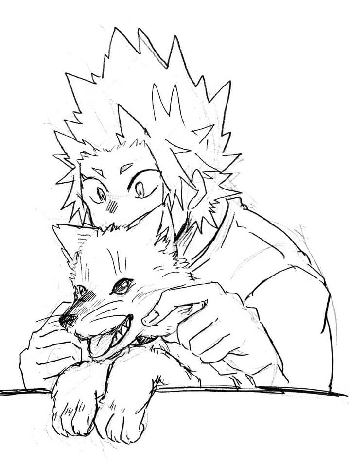 kirishima and a dog