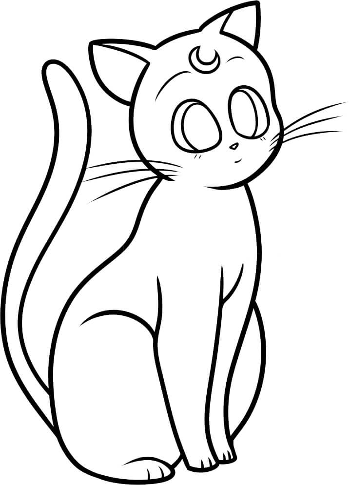 Pretty Cat Sailor Moon Coloring Page Anime Coloring Pages