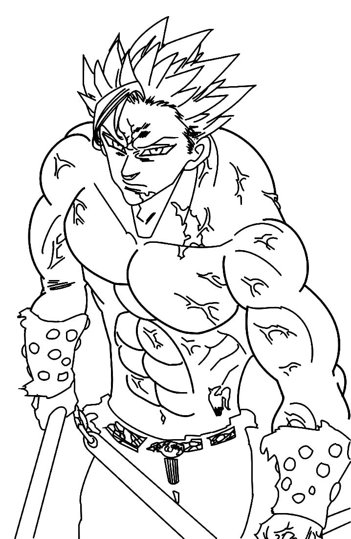 ban is strong Coloring Page   Anime Coloring Pages