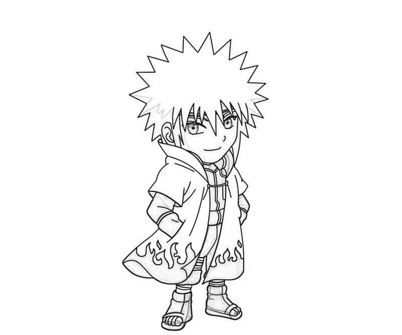 Página colorida de Chibi Minato Namikaze - páginas para colorir gratuitas  para impressão