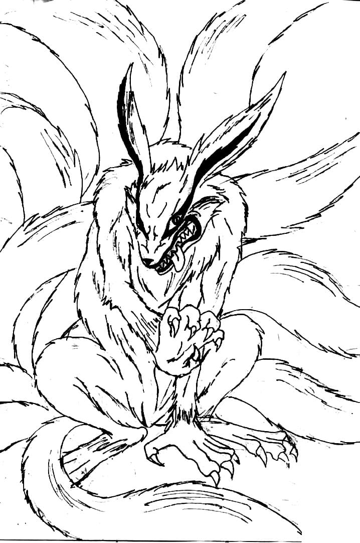 kurama 2 Coloring Page - Anime Coloring Pages