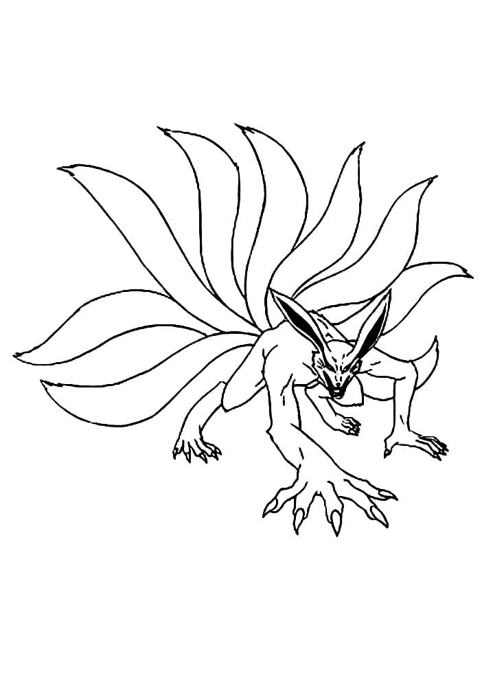 kurama 2 Coloring Page - Anime Coloring Pages