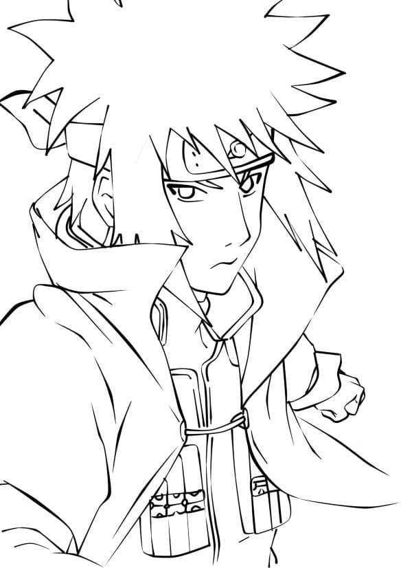 Printable minato from naruto coloring page for free. 