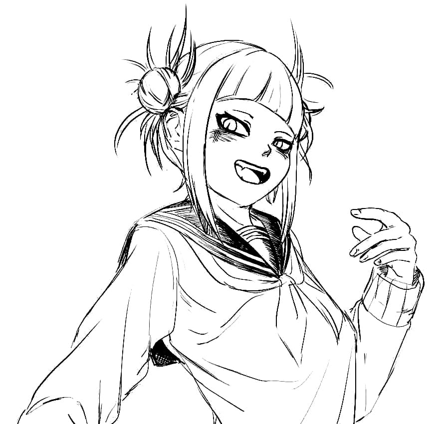 Printable toga himiko sketch coloring page for free. 